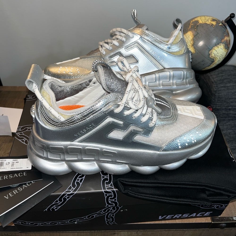Versace Silver Sneakers